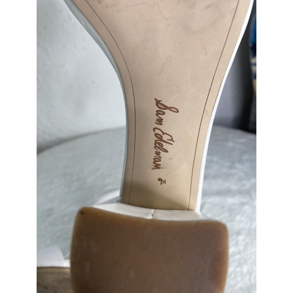 Sam Edelman 249005 Womens Yaro Leather Ankle Strap Sandals White Size 9.5 - Picture 9 of 11